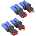 Miniatyrbillede 1 af 4: Sæt med 4 EC5 til T-Plug Deans Style Adaptere | Kompatibel med DJI Tello-batteri, RC-helikopter, Pioneer ISO-kabel | til modelbygning, Blå, Plast