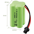 Pikkukuva 4 / 4: 4,8 V AA-akku, 2400 mAh ladattava Ni-MH-akku, SM 2P -liitin HY800 F1 F3 RC-veneeseen RC-bussiin SM 2P USB-latauskaapelilla