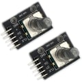 Miniatyrbild 4 av 4: Roterande kodarmodul KY-040 2 stycken | För Raspberry Pi och Arduino | Vridbar och tryckbar ratt | Idealisk för volymjustering och räkning, metall