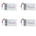 Miniatyrbillede 1 af 4: Batteri 650mAh 3.7V 25C Lipo | Kompatibel med Syma X5 X5C X5SC X5SW, Cheerson CX-30W, Skytech M68 | Sæt med 4 for optimal ydeevne | Sølv