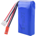 Miniatyrbillede 2 af 5: Sæt med 2 Lipo-batterier 7.4V 1100mAh med lader | WLtoys A949, A959, A979, K929 Universel kompatibilitet | Høj kapacitet, blå