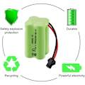 Miniatyrbillede 2 af 4: 4,8 V AA-batteri, 2400 mAh genopladeligt Ni-MH-batteripakke, SM 2P-stik til HY800 F1 F3 RC Båd RC Bus med SM 2P USB-ladekabel