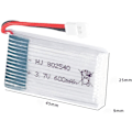 Miniatyrbild 2 av 3: 2 st 3,7 V, 600 mAh uppladdningsbart lipobatteri för Rc Quadricopter drönare Syma X5 X5C X5SC X5SW, Cheerson CX-30W, Skytech M68, Wltoys F949