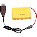 Miniatyrbillede 2 af 4: Batteri 6V 700mAh AA Ni-CD | Til RC-modeller og legetøj, WLtoys K989, Tello DJI | Inkluderer USB-kabel, gul | Størrelse 71 x 51 x 14-81 gr