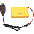 Pikkukuva 2 / 4: Akku 6V 700mAh AA Ni-CD | RC-malleihin ja leluihin, WLtoys K989, Tello DJI | Sisältää USB-kaapelin, keltainen | Koko 71 x 51 x 14-81 gr