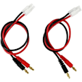 Miniatyrbillede 1 af 4: 2 stk. Tamiya ladekabel med 4 mm guldstik Bananstik 14AWG 30 CM