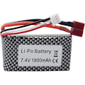 Miniatyrbillede 1 af 4: 1 stk. lithiumbatteri 7,4 V 1800 mAh T-stik til WLTOYS A959-B A969-B A979-B K929-B 144001 RC High Speed Off-road erstatningsbatteri