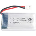 Miniatyrbillede 2 af 4: 4 stk. genopladelige Lipo-batterier 3,7v, 500mAh til Rc Quadcopter drone Syma X5 X5C X5SC X5SW, Cheerson CX-30W, Skytech M68, Wltoys F949