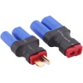 Miniatyrbillede 2 af 4: Sæt med 4 EC5 til T-Plug Deans Style Adaptere | Kompatibel med DJI Tello-batteri, RC-helikopter, Pioneer ISO-kabel | til modelbygning, Blå, Plast