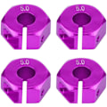 Pikkukuva 5 / 6: Hex-navan sovittimet, 12 mm Universaali HSP Sakura 1/10 mittakaavan RC-autoille (4 kpl) (5 mm - violetti)