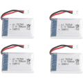 Miniatyrbild 1 av 4: 4 stycken laddningsbara Lipo-batterier 3,7v, 500mAh för Rc Quadricopter drönare Syma X5 X5C X5SC X5SW, Cheerson CX-30W, Skytech M68, Wltoys F949