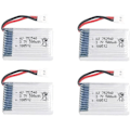 Miniatyrbillede 1 af 4: 4 stk. genopladelige Lipo-batterier 3,7v, 500mAh til Rc Quadcopter drone Syma X5 X5C X5SC X5SW, Cheerson CX-30W, Skytech M68, Wltoys F949