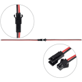 Miniatyrbillede 4 af 4: JST Kabelsæt 2PIN 22AWG 135mm 20 par M/F-kontakter | Udstyr til RC-model, radio, 20-polet adapter, sort/rød