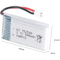 Miniatyrbillede 4 af 4: 4 stk. genopladelige Lipo-batterier 3,7v, 500mAh til Rc Quadcopter drone Syma X5 X5C X5SC X5SW, Cheerson CX-30W, Skytech M68, Wltoys F949