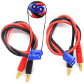 Miniatyrbillede 2 af 2: EC3 Ladekabel, 4,0 mm Bananstik til RC-droner, Quadcopters | Kompatibel med Lipo 7.4, radiostyrede RC-biler | Blå Rød Sort