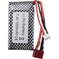 Miniatyrbillede 2 af 4: 1 stk. lithiumbatteri 7,4 V 1800 mAh T-stik til WLTOYS A959-B A969-B A979-B K929-B 144001 RC High Speed Off-road erstatningsbatteri