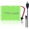 Miniatyrbild 1 av 4: 6V Ni-Mh 2400mAh uppladdningsbart batteri för bilfjärrkontroll | USB-kabel ingår | Varar mer än 18 min, Grön