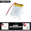 Miniatyrbild 2 av 5: Litiumbatteri 3.7V 500mAh Modell 403048 | Med skyddskrets | Uppladdningsbart, kompatibelt med Bluetooth-hörlurar och TWS-hörlurar, hög hållbarhet