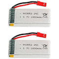 Miniatyrbillede 1 af 4: Sæt med 2 Li-Po 3.7V 1800mAh 25C batterier | Med JST-stik til JJRC H11D, H11C, HQ898B RC helikopter | Høj kapacitet, optimal ydeevne