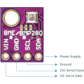 Miniatyrbild 4 av 6: BME280-5V Digital Precision Sensor | Multifunktion: Tryck, Fuktighet, Temperatur | Hög Precision | I2C/SPI | För Arduino, Raspberry Pi