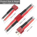 Miniatyrbild 4 av 4: Deans Style T hona och hane kontakt med 12AWG silikontråd för RC-batteri Lipo-kabel drone + 4pcs PVC-skyddsskydd