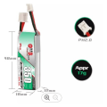 Pikkukuva 3 / 4: Lipo Gaoneng GNB 7.6V 350mAh 70C 140C 2S HV PH2.0 Akku | Korkean suorituskyvyn Emax TinyhawkS FPV | Laajennettu malliyhteensopivuus, vihreä