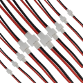 Miniatyrbillede 1 af 3: JST 2-benet 2.0 silikonekabel til RC Lipo batteri, 10 par han hun | 22AWG, 10cm | Kompatibel DJI Tello, Quadcopters, RC Helikopter, Sort, Plast