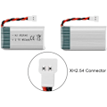 Miniatyrbild 1 av 4: 2 Lipo-batterier 850mAh 3.7V för Syma X5SC X5SW Drones | Maximal flygtid | Stabil energi, effektiv laddning | 48x25x14 mm - 20 g, silver