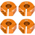 Pikkukuva 5 / 7: Kuusiokolopyörän navan sovittimet, 12 mm Universaali HSP Sakura 1/10 RC-autoille (4 kpl) (6 mm - oranssi)