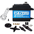 Miniatyrbild 1 av 4: Kärnlös digital servomotor DS3225PRO 7,4V 25KG | 180 graders rotation | Rostfria aluminiumväxlar | för robotik, Baja 1/10 bil, RC lastbil