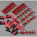 Miniatyrbillede 3 af 4: 20 T-Plug Deans Stik Han & Hun Stil | 40 stykker krympeflex | Egnet til RC bil, båd, fly, helikopter, LiPo 7.4 batteri, rød, plast