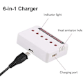 Miniatyrbild 3 av 4: 6 i 1 USB litiumbatteriladdare Universell batteriladdare för Hubsan H107D Syma X5C Quadcopter RC Helikopter Tillbehör