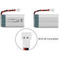 Miniatyrbillede 2 af 4: Lipo Batterier 3.7V 650mAh 25C til Syma X5C X5 Drone | Kompatibel med Cheerson CX-30W, Skytech M68, Wltoys F949 | 2-pak, Sølv