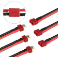 Pikkukuva 2 / 4: 3 kpl lanka 14AWG Deans Style T Plug Uros Naaras Liitin RC-akun liitäntäkaapelilla, punainen väri