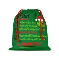 Miniatyrbilde 2 av 6: Tegneserie Grinch Jul Grinch Dobbeltsidig Trykk Nyttårs Gavepose Trekkpose Linstoff Gavepose 5