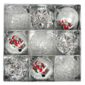 Miniatyrbilde 1 av 10: Julekule 2023 - Julepynt, Galvaniserte Plastkuler, Julekulesett, Henger Silver 8cm