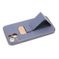 Miniatyrbild 4 av 7: Innovativt Telefonfodral Full Metallram Läder Anti-Fall Skyddande Telefonfodral med Vikbart Stativ Armband för Iphone 13 Lila
