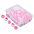 Miniatyrbillede 5 af 8: 74 stk. Runde hårperler DIY plastik hæklet fletning paryk tilbehør fletning dreadlock perler hår fletning værktøjPink