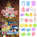 Miniatyrbillede 7 af 8: Jule-Knusle-Legetøjs-Adventskalender Blind Box 24 Ruder Jule-Gummianimal Legetøj Overraskelse Blind Box A