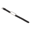 Miniatyrbillede 4 af 8: Læder Urremme Hurtig Udskiftning Læder Urremme Flettet Mønster Armbånd med Metal Spænde til Xiaomi Mi Band 6 (Sort Sølv)