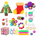 Miniatyrbild 1 av 4: 28st Fidget Toys-paket Sensorisk Pop it Partypresent Julgåva