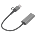 Miniatyrbild 6 av 8: USB till Ethernet-adapter Typ C RJ45 1000 Mbps Aluminiumlegering Plug and Play USB 3.0 Hub för Laptop Dator Telefon RJ45 1000 Mbps