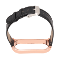 Miniatyrbilde 2 av 8: Hurtigutløsende lærreim for klokke med bambusmønster, klokkestropp, håndleddsreim, smartklokkestropp, erstatning for Xiaomi Mi Band 6 5 NFC Svart Gull