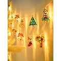 Miniatyrbillede 4 af 6: Julepyntstreng Scene Layout Ambience Lys Juletræ Klokke Snefnug Krykke LED Lys Kæde Warm White 6M40led  USB
