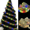 Miniatyrbild 2 av 7: LED-band med blinkande ljus för jul, festivaler, födelsedagar och presentaskar 3.8-Gold Ribbon Warm Color 2M20led-Battery