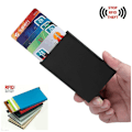 Miniatyrbillede 1 af 5: RFID tyverisikker swipe wallet kortpung - sort