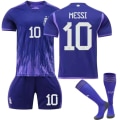 Miniatyrbillede 7 af 7: Argentina Fodboldtrøjer Hjemme Udebane Court No.10 Macy Voksen og Børn Fodbolddragt Sæt Argentina Home-2 Size 26