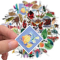 Pikkukuva 3 / 8: 50 kpl Hyönteistarrat PVC Bug Tarrat Vedenkestävät Vinyyli Lapsille Teineille Kannettavalle Tietokoneelle Puskuri Puhelimelle Kitara Matkalaukulle