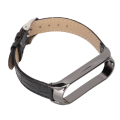 Miniatyrbillede 3 af 8: Hurtigudløsende læderurremme Bambusmønster Urremme Håndleds Smartwatch Rem Udskiftning til Xiaomi Mi Band 6 5 NFC Sort