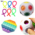 Miniatyrbild 1 av 7: 8 st Fidget Leksaker Sensoriska Set Magisk Kub + Pop Leksak